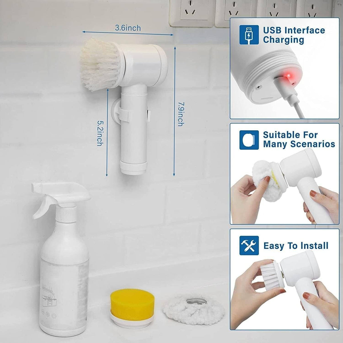 5-in-1 Electric Cleaning Brush |  فرشاة تنظيف كهربائية 5 في 1